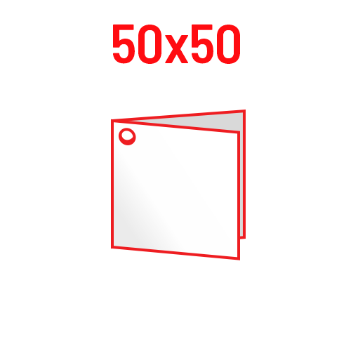 Kartonček 50x50 mm - V zgib