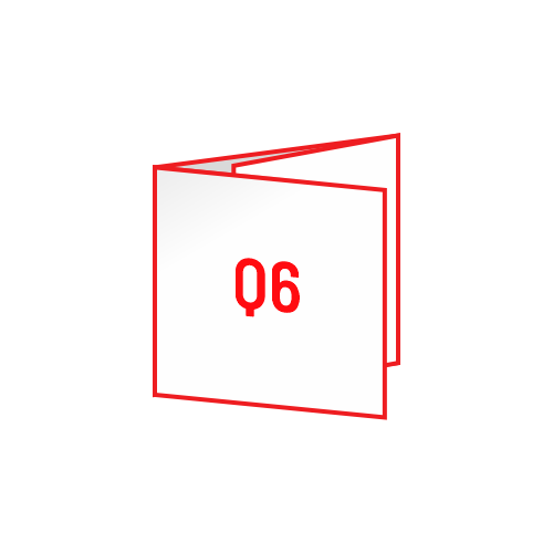 Zloženka Q6 C-zgib (100x100 mm), 6-strani, odprt: 298x100 mm