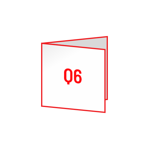 Zloženka Q6 V-zgib (100x100 mm), 4-strani, odprt: 200x100 mm